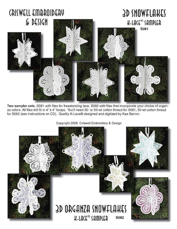 E284 3D Organza Snowflakes K-Lace