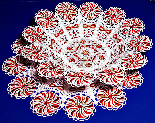 E330 Peppermint Bowl and Doily for Big Hoops fits (5