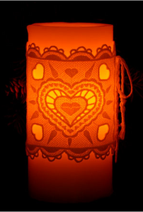 E375 Heart 3" Flameless Candle Corset
