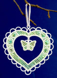 E423 and E424 Heart Ornaments with Mylar, FSL or Organza