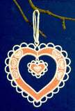 E423 and E424 Heart Ornaments with Mylar, FSL or Organza