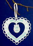 E423 and E424 Heart Ornaments with Mylar, FSL or Organza