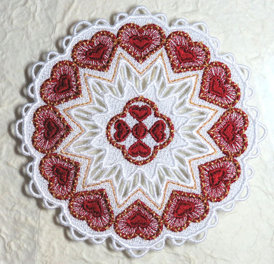 E451 K-Lace™Small Heart Doily for Big Hoops (fits 5