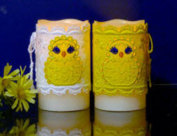E518 Easter Chick  3" Flameless Candle Corset